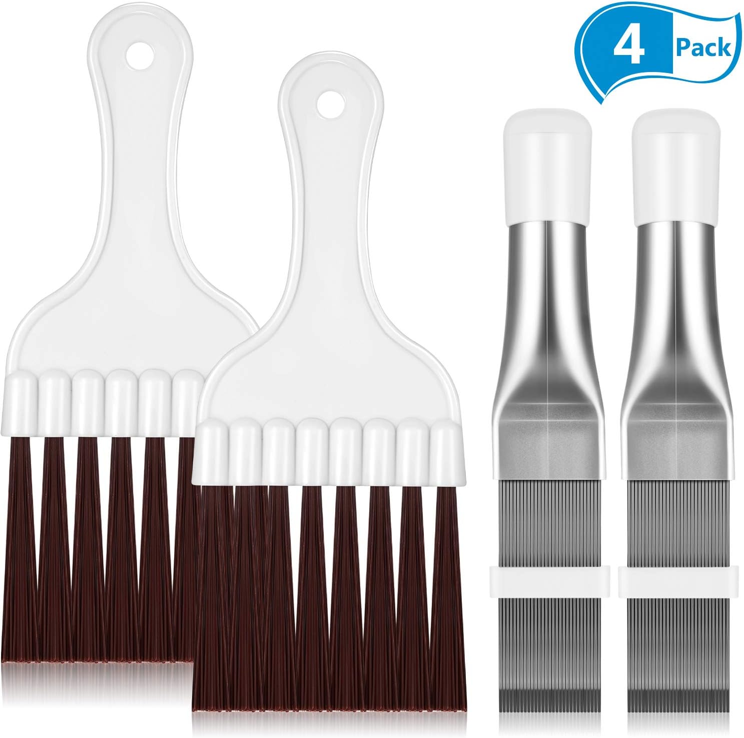 Air Conditioner Condenser Fin Comb, Fin Cleaning Brush Air Conditioner Fin Cleaner Refrigerator Coil Cleaning Whisk Brush Metal Fin Evaporator Radiator Repair Tool (4)