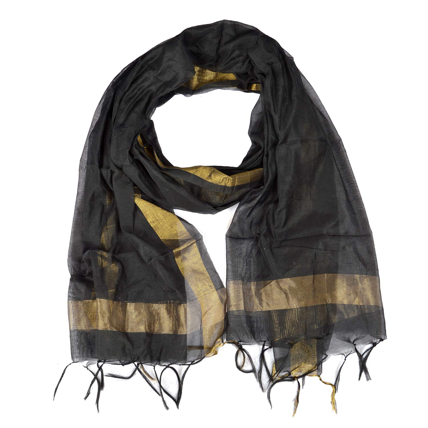 youthquake women's plain chanderi silk dupatta