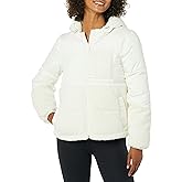 Amazon Essentials womens Full-Zip Sherpa Fleece Hooded Puffer Jacket