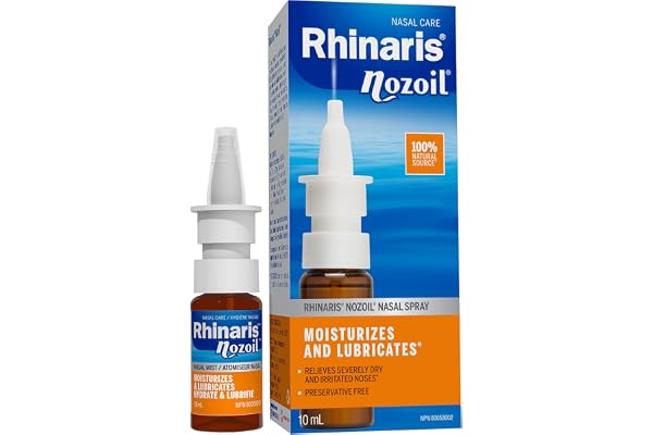 Rhinaris Nozoil Moisturizing & Lubricating Nasal Spray 10ml - Long Lasting Relief from Dryness, Congestion, Itchiness - Prese