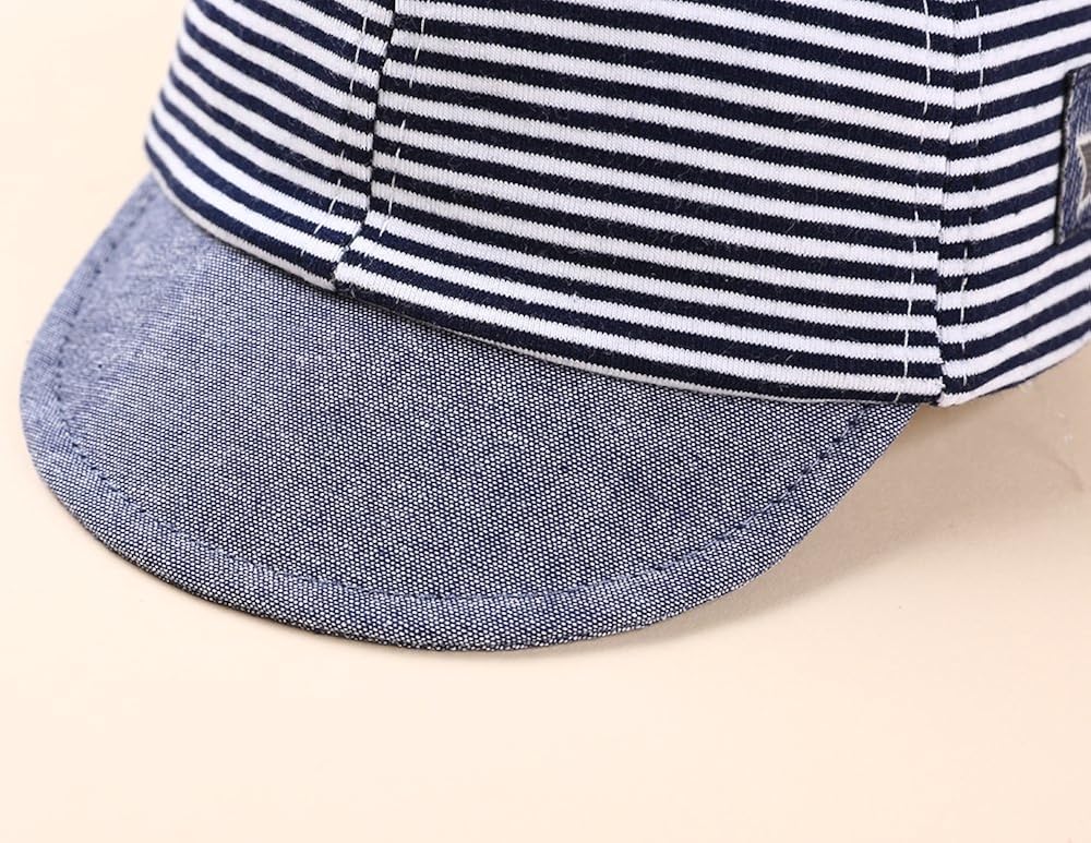 Baby Boy Baseball Cap Striped Sunhat Letter Sun Protection Hat,Sun Hat for Baby Boy and Baby Girl (1, Gray Black): Clothing