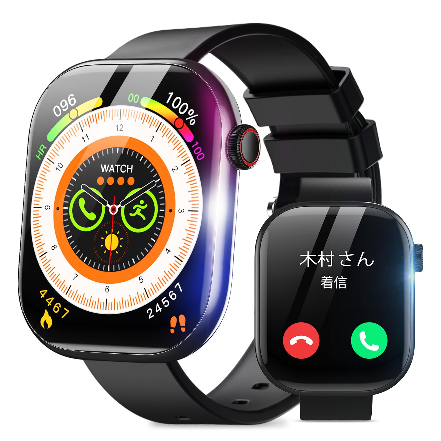 votopoly Smart Watch, Next Generation Model, 2.08-Inch Ultra Large Screen, Compatible with iPhone, Android, Latest Bluetooth 5.4, Call Function, Music Playback, Activity Meter, Wristwatch, 110+ Kinds of