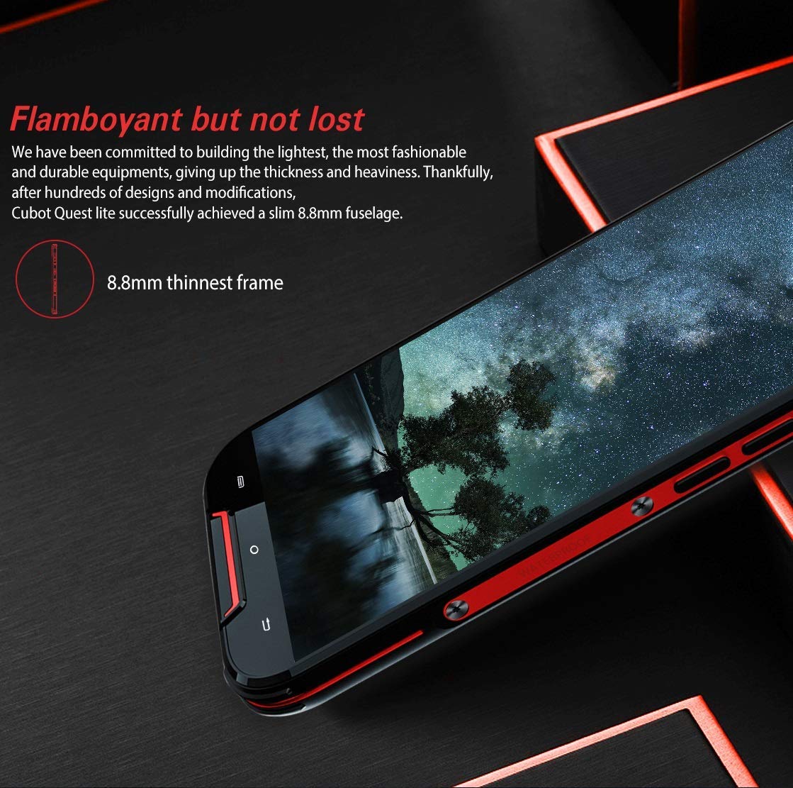 CUBOT Quest Lite Telephone Portable Débloqué Incassable 4G, Smartphone Résistant Pas Cher 2019 Android 9.0 Batterie 3000mAh, 3+32 Telefones Etanche IP68 Imperméable aux Chocs et Poussière NFC-Rouge