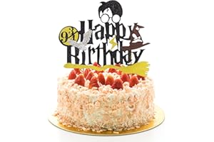 Dohia Wizard Happy Birthday Cake Topper Glitter Magical School Wizard Cake Pick Decorations (Head)