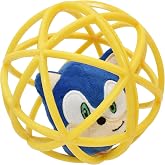 Multipet Sonic Cage Ball with Bell Cat Toy | Features A Springy Exterior And Houses A Plush Sonic The Hedgehog Figure, With An Embedded Bell