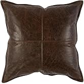 Genuine Leather Pillow Cover Case for Lumbar Throw Couch Pillows - Farmhouse Decorative Modern Sofa Thick & Soft Cushion Cove
