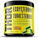Turkesterone + Ecdysterone | Anabolic Supplement (3 Months - 180 Caps) Olympic Grade Testing - ISO 17025 Certification |1000mg - 98%-95% Purity with Lab Synthesized Cyclodextrin | Beta Ecdisterona