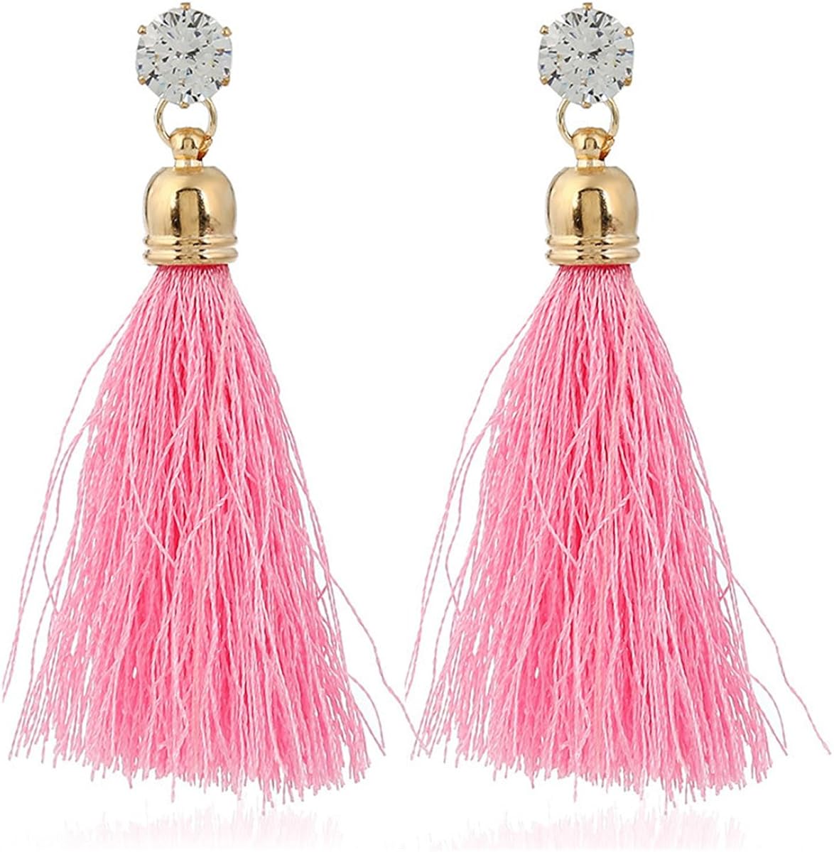 Cozylkx Rhinestone Tassel Earrings Dangle Drop Tiered Tassel Stud