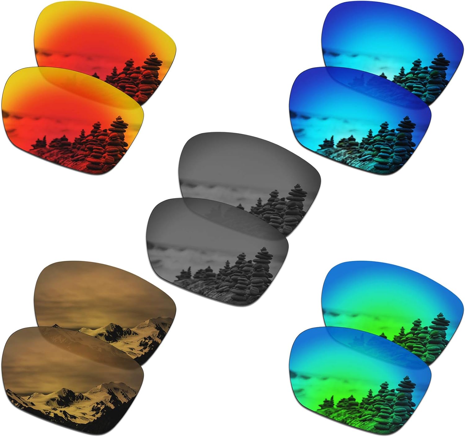 Amazon Com Smartvlt Set Of 5 Men S Replacement Lenses For Oakley Twoface Xl Sunglass Combo Pack S02 Clothing