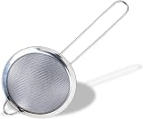 Fackelmann Initial Sieve Stainless Steel 10cm Fine Mesh with Rim Long Handle