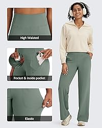 G4Free Womens Wide Leg Pants Yoga Pants with Pocket