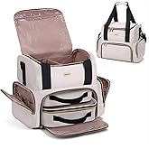 BAFAMYE Large Makeup Cosmetic Bag with 2 Removable Case, Double Layer Travel Makeup Organizer Case, travel Toiletry Bag For Women