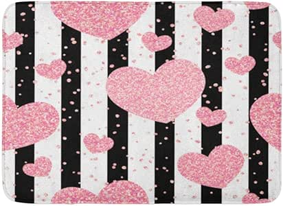 Alfombrilla de baño Hermoso Rosa Abstracto Romántico Corazones de
