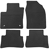 San Auto Car Floor Mats Custom Fit for Toyota C-HR 2018 2019 2020 2021 2022 2023 Full Black Rubber Car Floor Liners Set All Weather Protection Heavy Duty Odorless