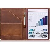 Jack&Chris Leather Portfolio, A4 Document Folder Legal Pad Padfolio, Professional Writing Letter Notepad Clipboard Sleeve Organizer, Resume Folio Binder for Men&Women,JC1823