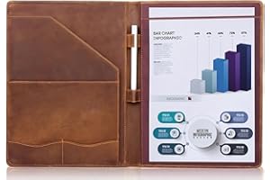 Jack&Chris Leather Portfolio, A4 Document Folder Legal Pad Padfolio, Professional Writing Letter Notepad Clipboard Sleeve Organizer, Resume Folio Binder for Men&Women,JC1823