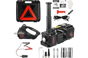 BENYAN Electric Car Jack kit 5 Ton 12V Electric Floor Jack Lift for Vehicle, Electric Hydraulic Jack Auto Repair Tool Set with Built-in Inflator and Impact Wrench for SUV Sedan Truck Tire Change