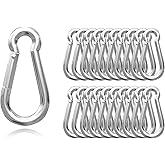 Windflo 40 Pcs 3 Inch Spring Snap Hook Carabiners,M8 5/16 Inch Snap Hooks,Holding Capacity Spring Clips for Hammock Swing Outdoor Travel