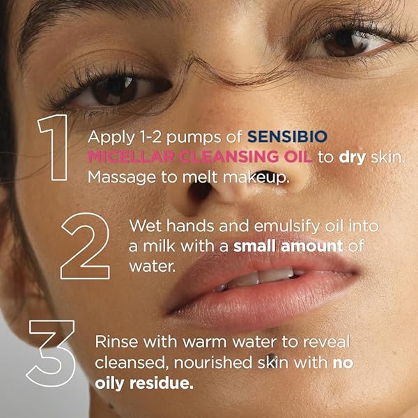 BIODERMA SENSIBIO MICELLAR CLEANSING OIL, 1ST ECOBIOLOGICAL MICELLAR FORMULA GENTLE FACE CLEANSER THAT DEEPLY CLEANSES, SOOTHES & NOURISHES SKIN WITH OIL-TO-MILK TEXTURE, FRAGRANCE-FREE, 5 FL OZ