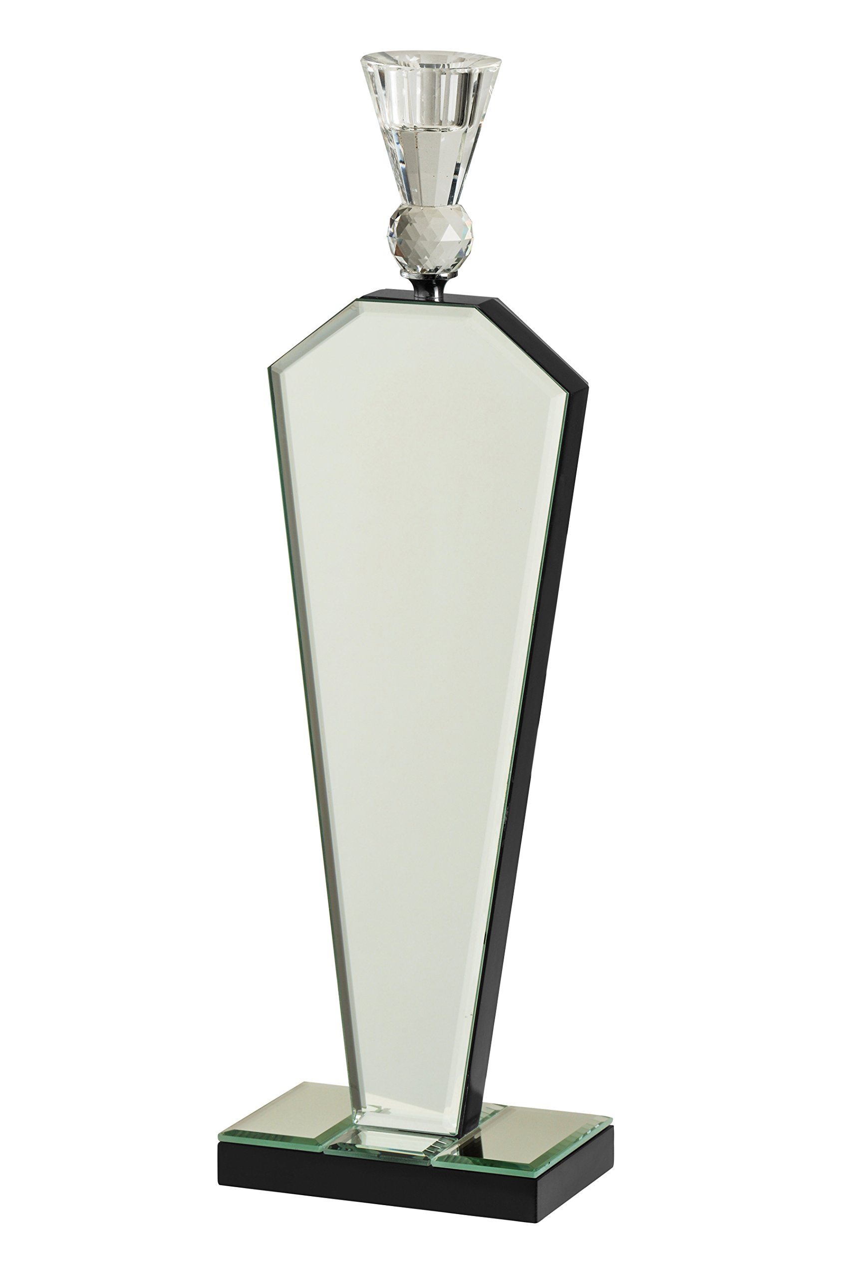 Premier Housewares Mirrored Tapered Candle Holder, 40 x 10 x 8 cm - Silver