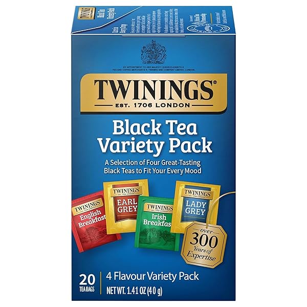 TWININGS VARIETY PACK BLACK TEA BAGS, 20 COUNT...