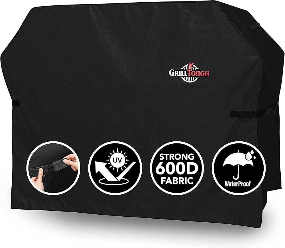 GrillTough Heavy Duty BBQ Grill Cover Waterproof UV Fade Resistant 183x66x130 cm
