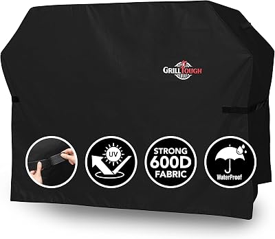 GrillTough Heavy Duty BBQ Grill Cover Waterproof UV Fade Resistant 183x66x130 cm