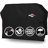 GrillTough Heavy Duty BBQ Grill Cover for Outdoor Grill, 72 Inch – Waterproof, Weather Resistant, UV & Fade Resistant with Adjustable Straps – Gas Grill Cover for Weber, Genesis, Charbroil, etc. Black