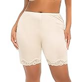Ilusion 1037 - Women's Slip Shorts for Under Dresses, Bloomer Pettipant Slip, Anti-Static Undershorts with Lace Trim