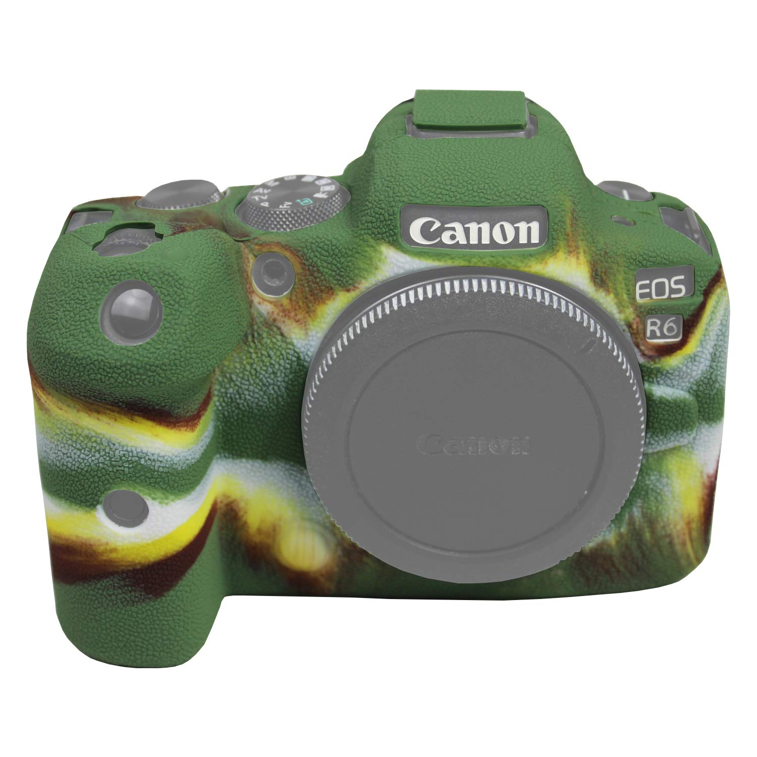Easy Hood Case for Canon EOS R6 Mirrorless Camera, Texture Surface, Anti-Scratch Soft Silicone Rubber Detachable Protective Cover Protector Skin Shell (Camo)