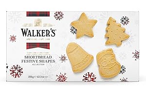 Walker's Shortbread Holiday Cookies, Assorted Festive Shapes, Christmas Cookies, All Butter - 350g