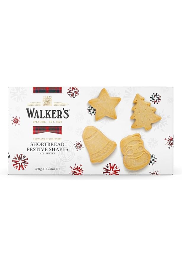 Walker's Shortbread Holiday Cookies, Assorted Festive Shapes