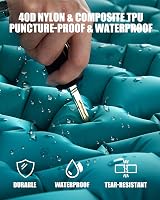 AKSOUL Camping Self-inflating Sleeping Mat 10cm Thick with Pillow Peacock Blue view 5
