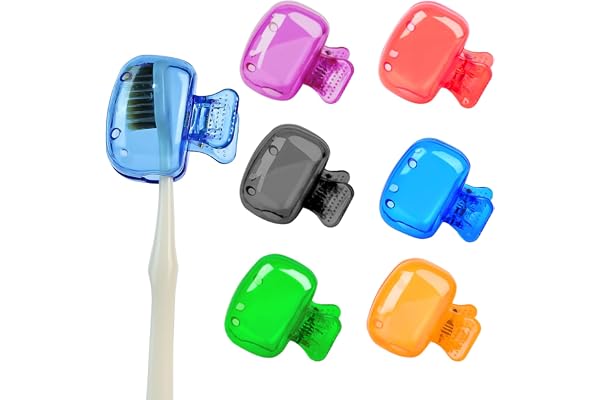 Fidqiog 6 Pcs Toothbrush Cover, Protector Toothbrush Travel Case for Electric Manual Brushes, Reusable Plastic Tooth Brush Co