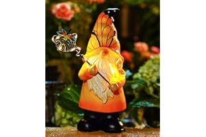 NACOME Solar Gnome Outdoor Statues for Garden: Outside Decor with Warm Lights Clearance for Yard Art Lawn Ornaments Porch Patio Balcony - Birthday Gifts for Grandma Mom Women