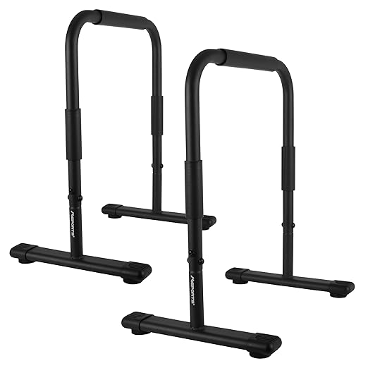 MSPORTS Dip Barren Fitness Parallettes Premium (Paar) 80x65 cm | Push Up Stand Bar I Dip Station I Fitness Rack