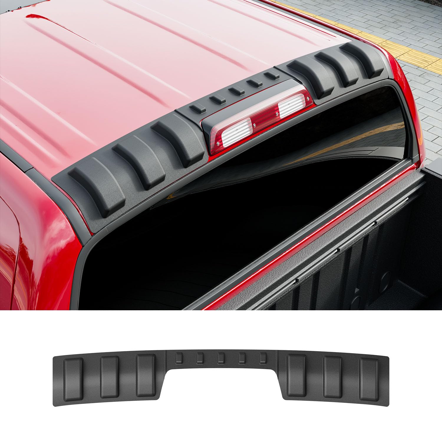 Photo 1 of powoq Rear Roof Protector Compatible with 2014-2021 Toyota Tundra Crew Cab Truck Cab Roof Protector TPE Rear Spoiler Replacement for 2014 2015 2016 2017 2018 2019 2020 2021 Toyota Tundra Accessories