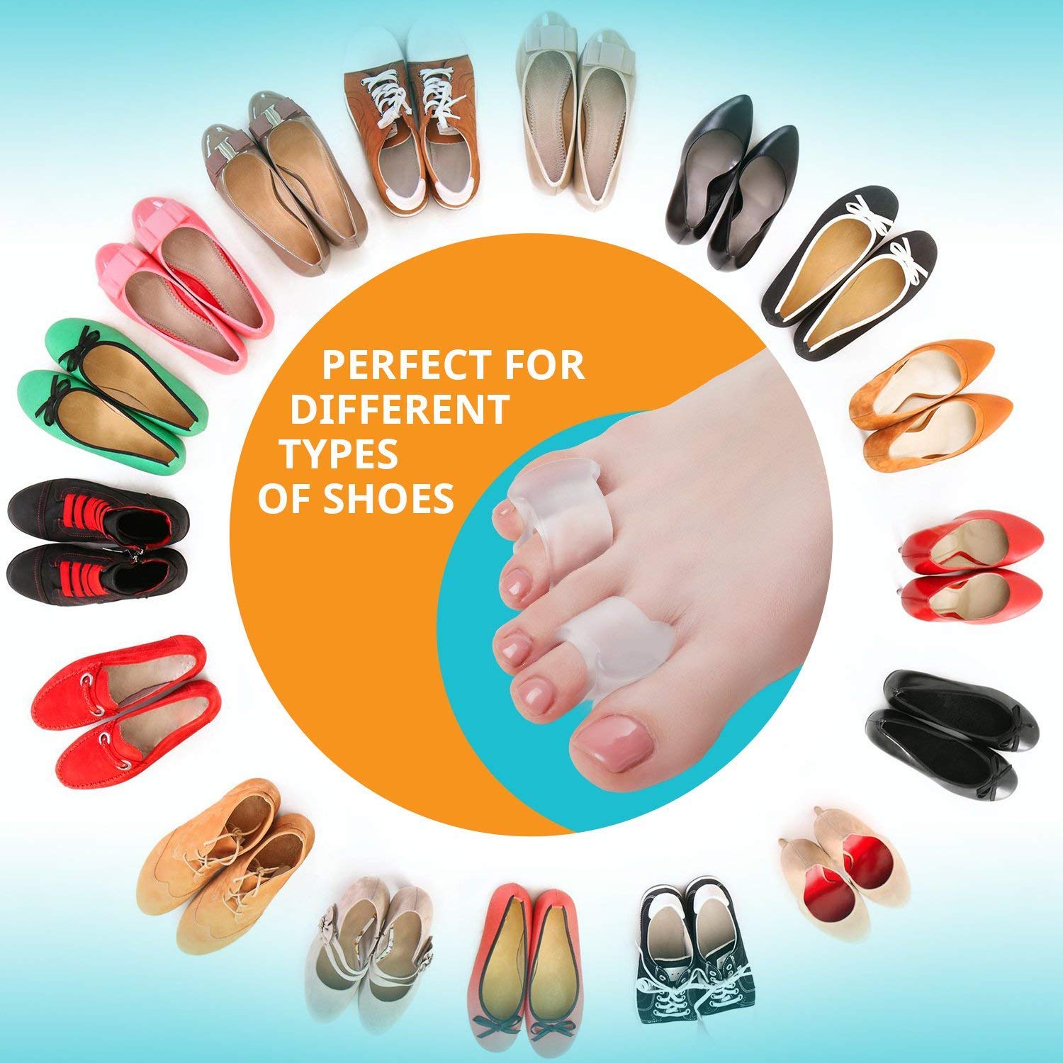 Toe Separators Hammer Toe Straightener 4Pack Big Toe Spacers Gel