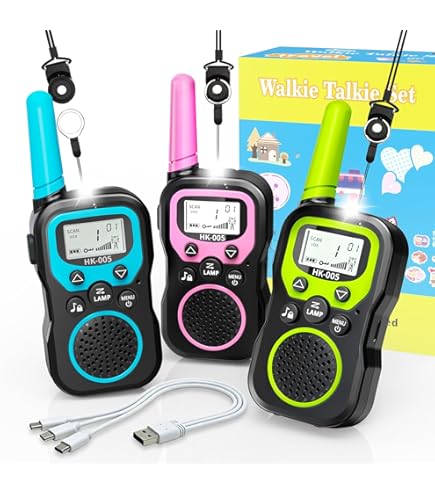 Lot De 4 Talkies-walkies Vidéo Pour Enfants – Rechargeables, Avec Changeur De Voix Et Portée Jusqu'à 400 M, Idéal Pour Le Camping