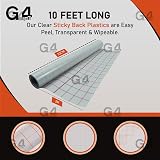 G4GADGET Clear Sticky Back Plastic Book Cover Film 33cm x 1m Transparent view 6