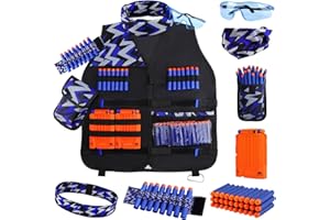 UWANTME Kids Tactical Vest Kit for Nerf Gun N-Strike Elite Series, Vest for Nerf Series