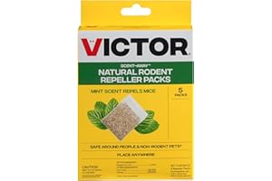Victor M805 Scent-Away Natural Rodent Repeller – Peppermint Oil Mouse and Rat Repellent – 5 High-Strength Rodent Repelling Sachets Included