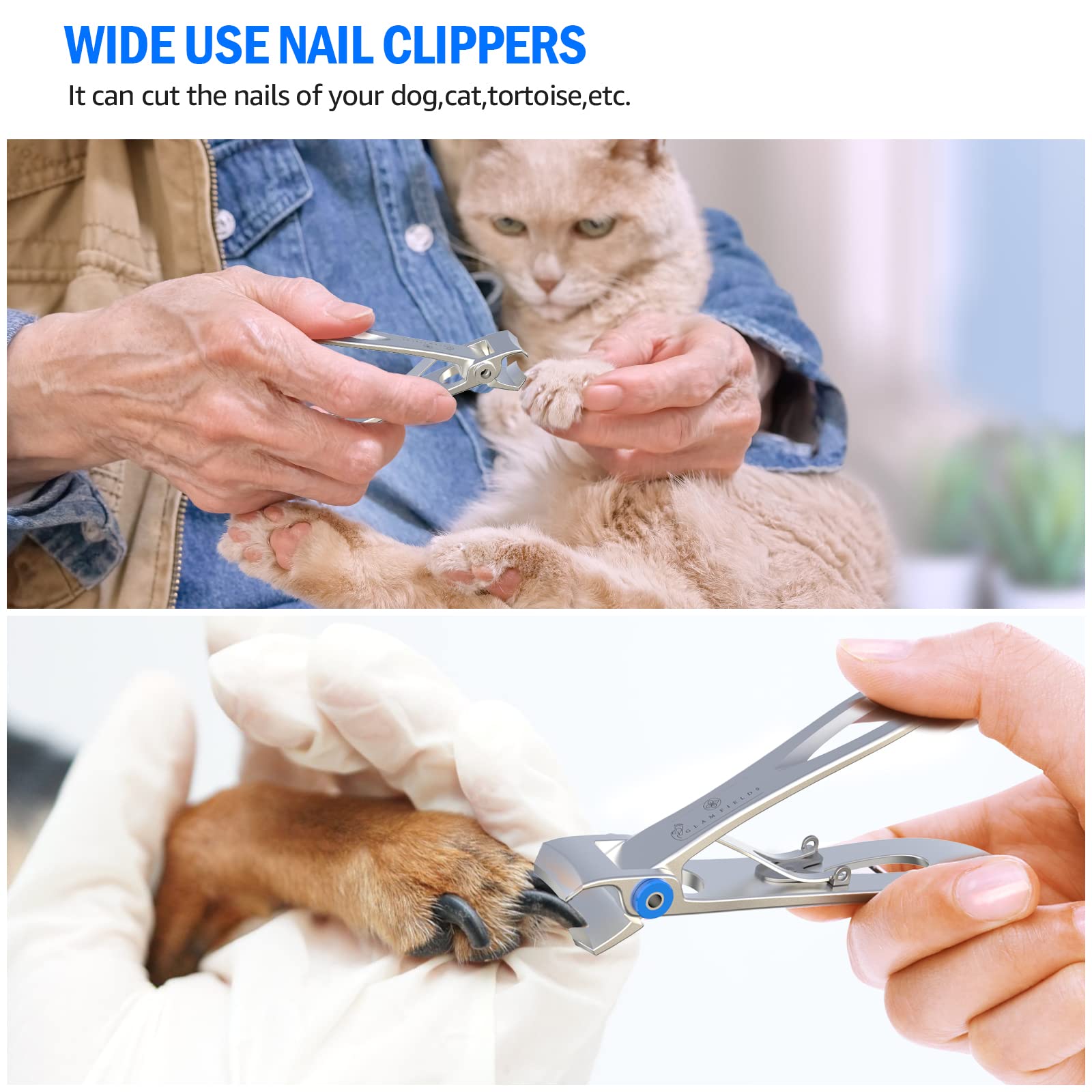 GLAMFIELDS Nail Clippers, 17mm Wide Jaw Opening Finger Nail Cutter for Thick Nails Ingrown Toenail Clippers Trimmer for Men&Women (with Nail File) - Image 8