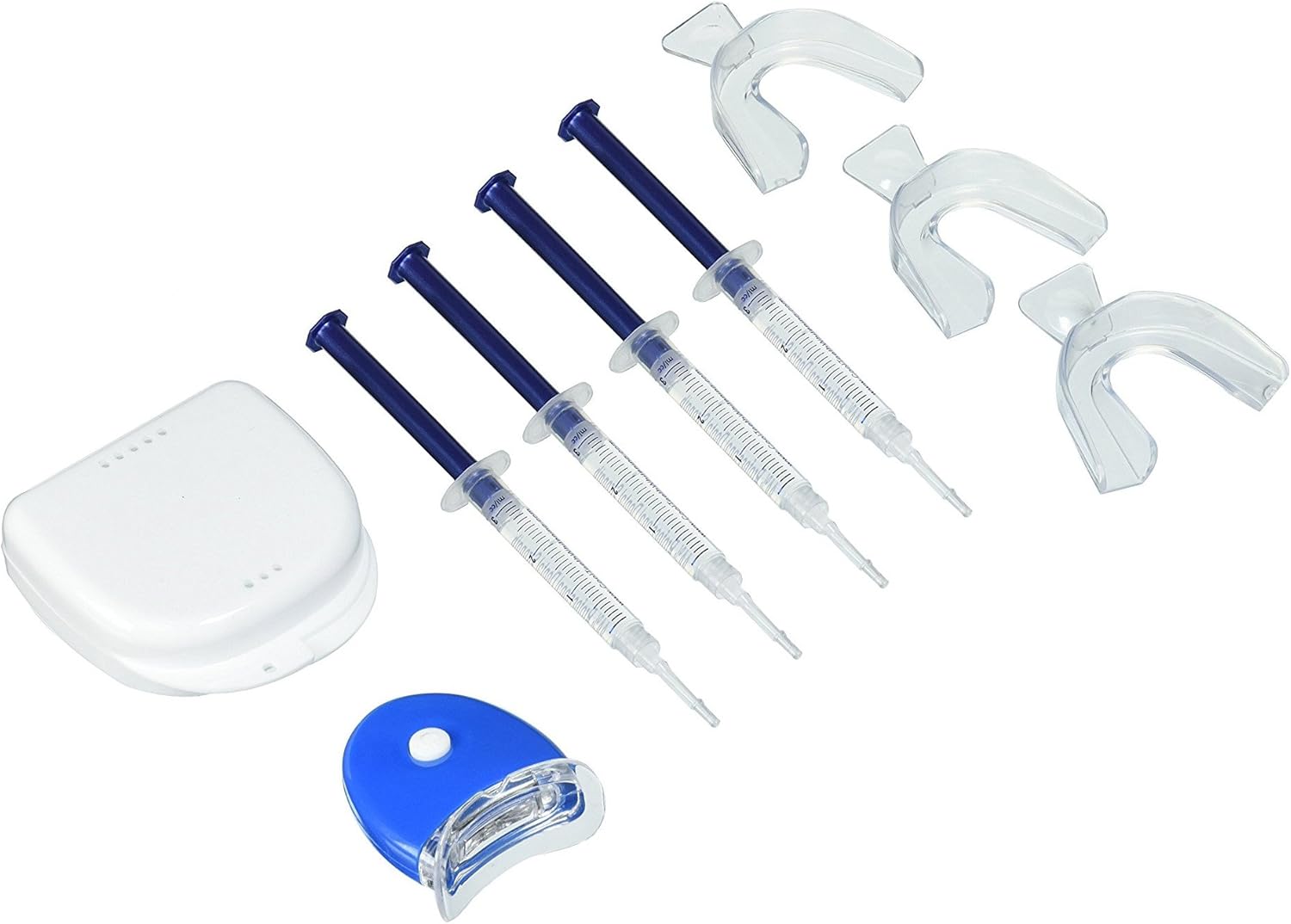 Cool Teeth Whitening Kit 44 Carbamide Peroxide 4 Gel Tubes, 2 Trays, Case, Guide, Accelerator Light Included
