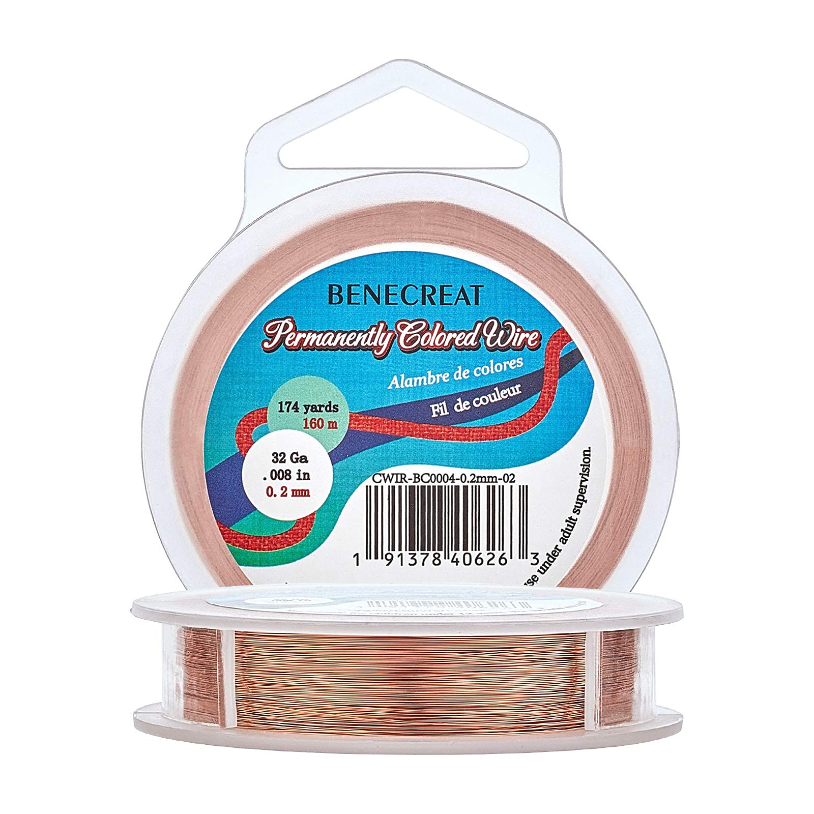 BENECREAT 0.2mm(32Gauge) Tarnish Resistant Copper Wire 160m Jewelry Beading Wire for Crafts Beading Jewelry Making