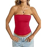 EasyGala Womens Double Lined Tube Tops Non Slip Bandeau Strapless Shirts Slim Fit Sexy Going Out Tank Tops Summer 2026