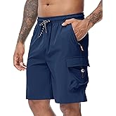 Men's Cargo Hiking Shorts Elastic Waistband Stretch Short Shorts for Men no Lined with 5 Pockets