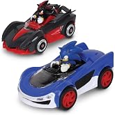 NKOK Sonic Racing CrossWorlds Pullback Cars - Sonic &amp; Shadow 2PK, 3.5 Inch | Pullback Action, No Batteries Required, Officially Licensed, Detailed Design, Sonic &amp; Shadow Collectible, Great Gift, Ages 3+