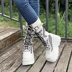 ZKXYFFS Platform Ankle Boots for Women Chunky High