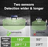 intelamp Outdoor Solar Light 108 LED 1200LM 3-Head Motion Sensor 2 Pack view 5